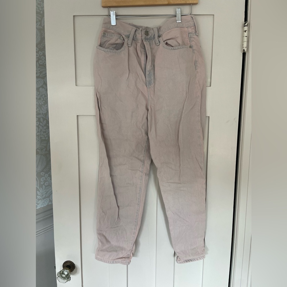 Madewell Pink Washed Mom Jean Size 29